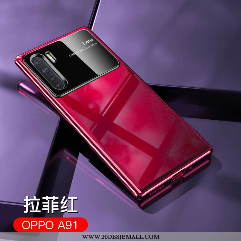 Hoes Oppo A91 Super Dun Net Red Hoesje High End Wit Persoonlijk Witte