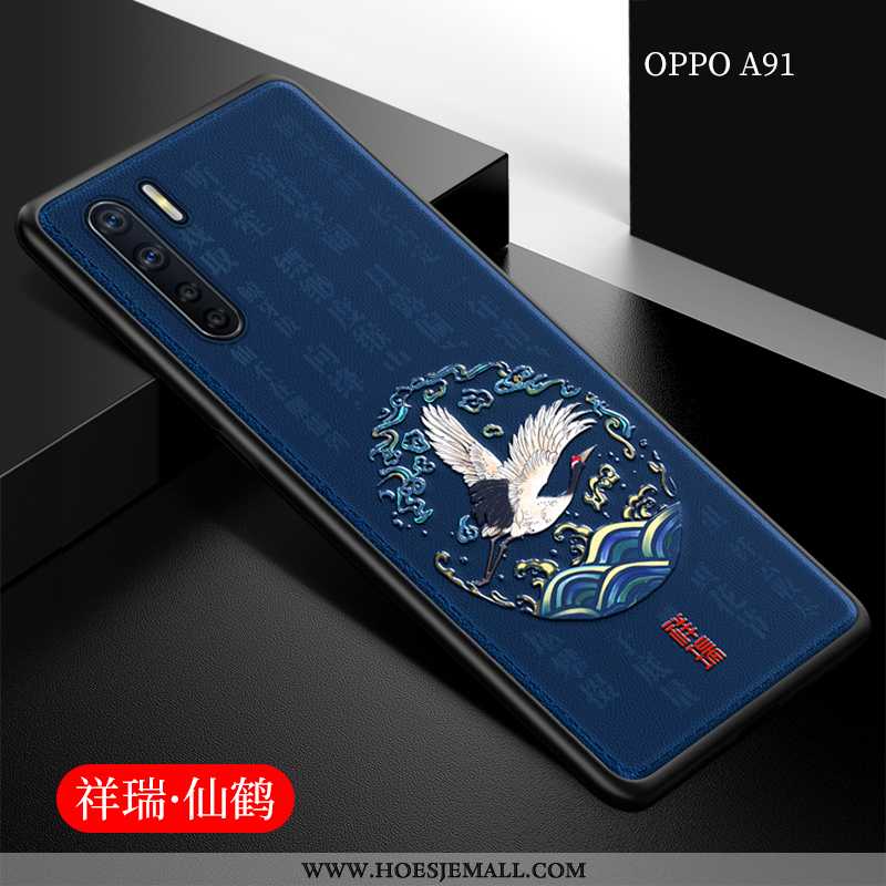 Hoesje Oppo A91 Dun Zacht Hoes Super Anti-fall Trend Mobiele Telefoon Zwarte