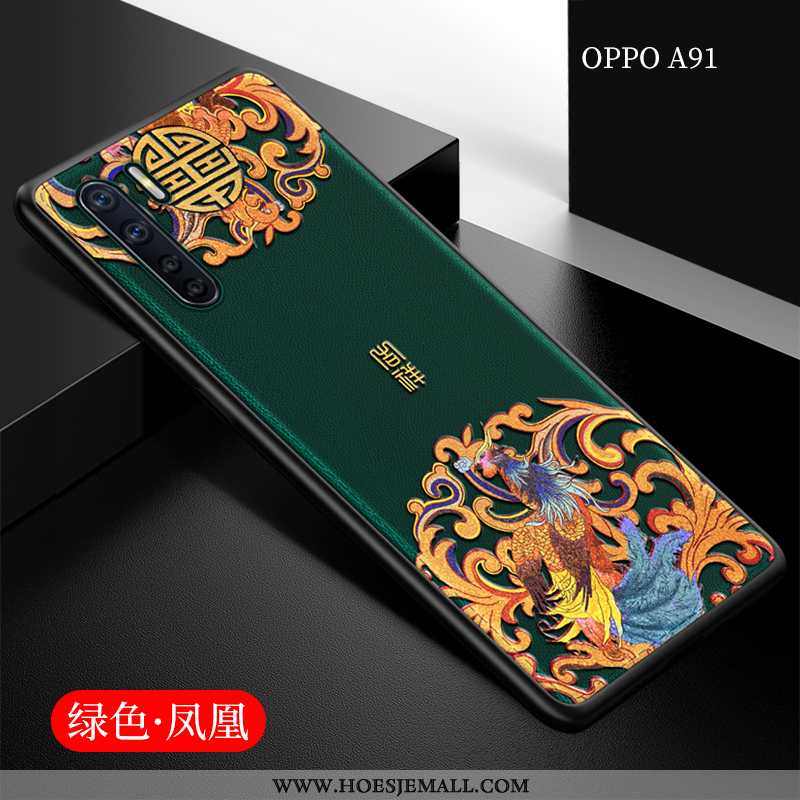 Hoesje Oppo A91 Dun Zacht Hoes Super Anti-fall Trend Mobiele Telefoon Zwarte