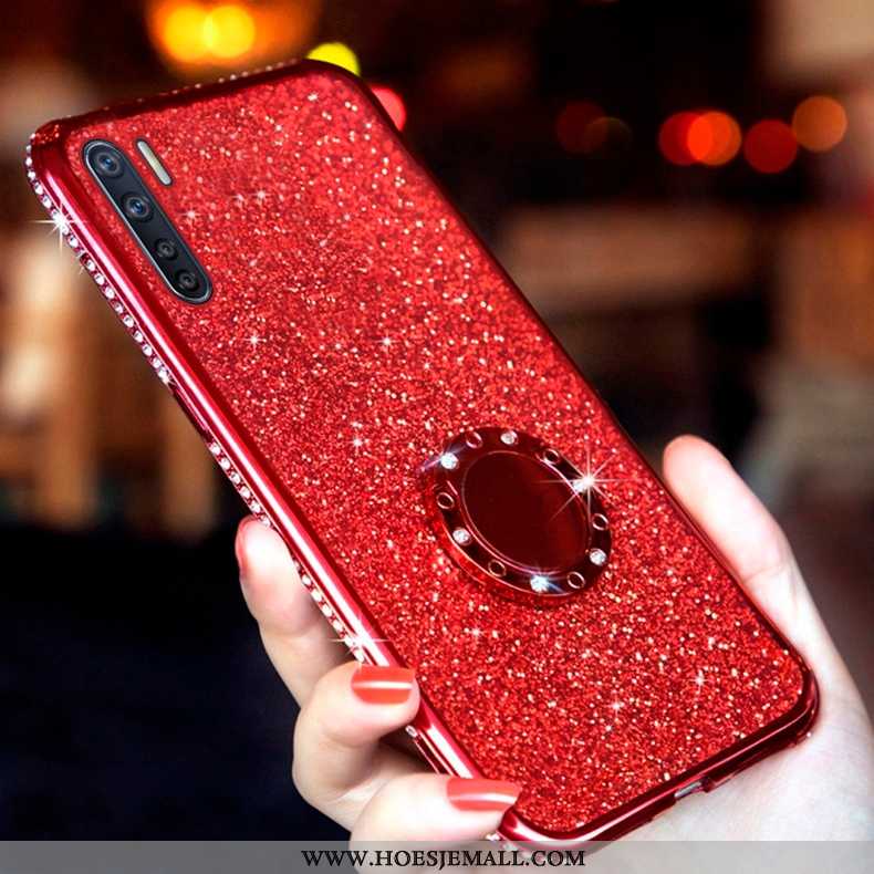 Hoesje Oppo A91 Trend Zacht Doorzichtig Net Red Bescherming All Inclusive Siliconen Rood