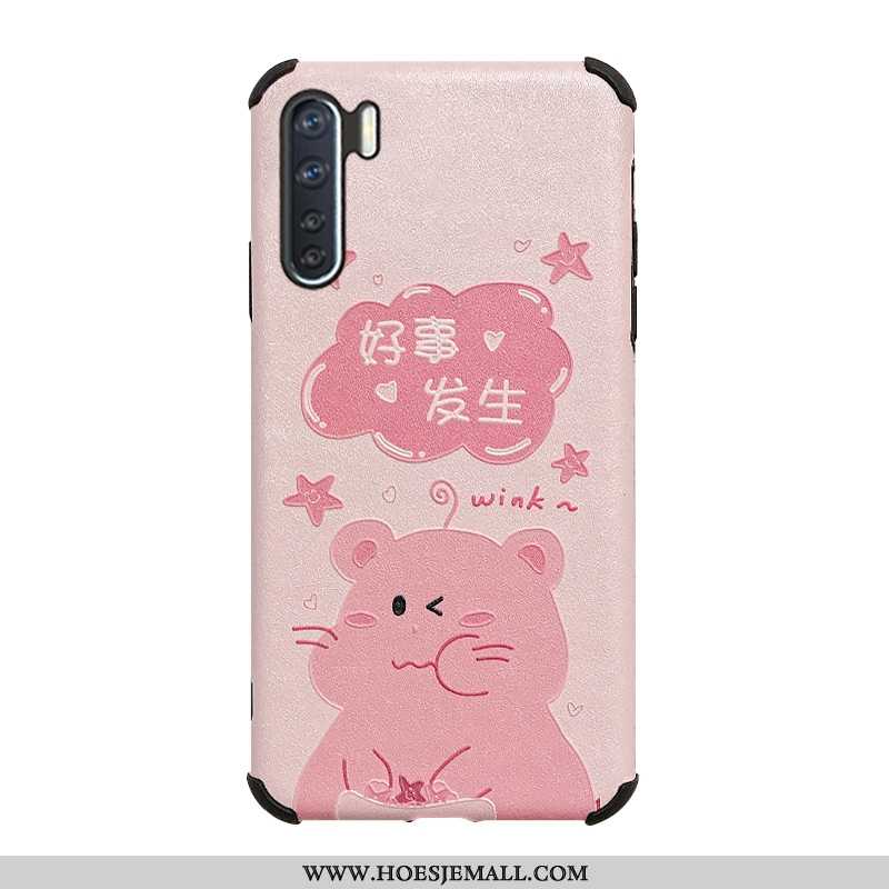 Hoesje Oppo A91 Schrobben Trend Mobiele Telefoon Net Red Bescherming Dikke Roze