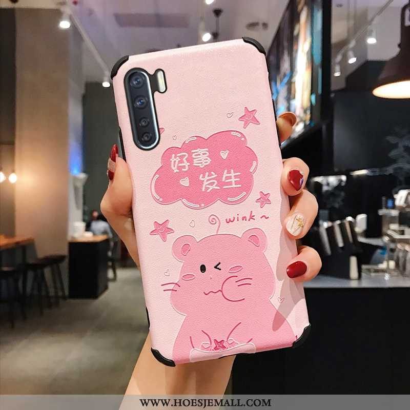 Hoesje Oppo A91 Schrobben Trend Mobiele Telefoon Net Red Bescherming Dikke Roze