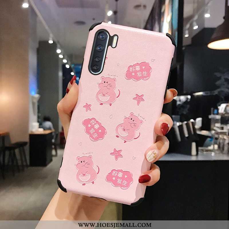 Hoesje Oppo A91 Schrobben Trend Mobiele Telefoon Net Red Bescherming Dikke Roze