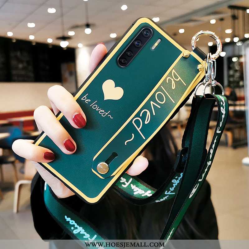 Hoes Oppo A91 Zacht Siliconen Hoesje Trend Licht Scheppend Groen