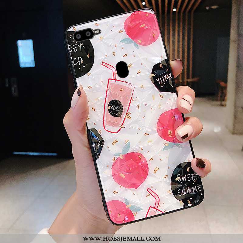 Hoesje Oppo Ax7 Mooie Patroon Ruit Hoes Roze Anti-fall Mobiele Telefoon