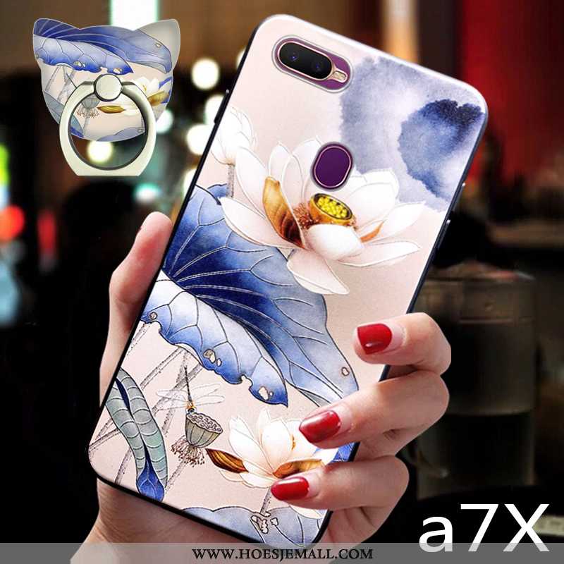 Hoesje Oppo Ax7 Trend Zacht Siliconen All Inclusive Mobiele Telefoon Wind Blauwe