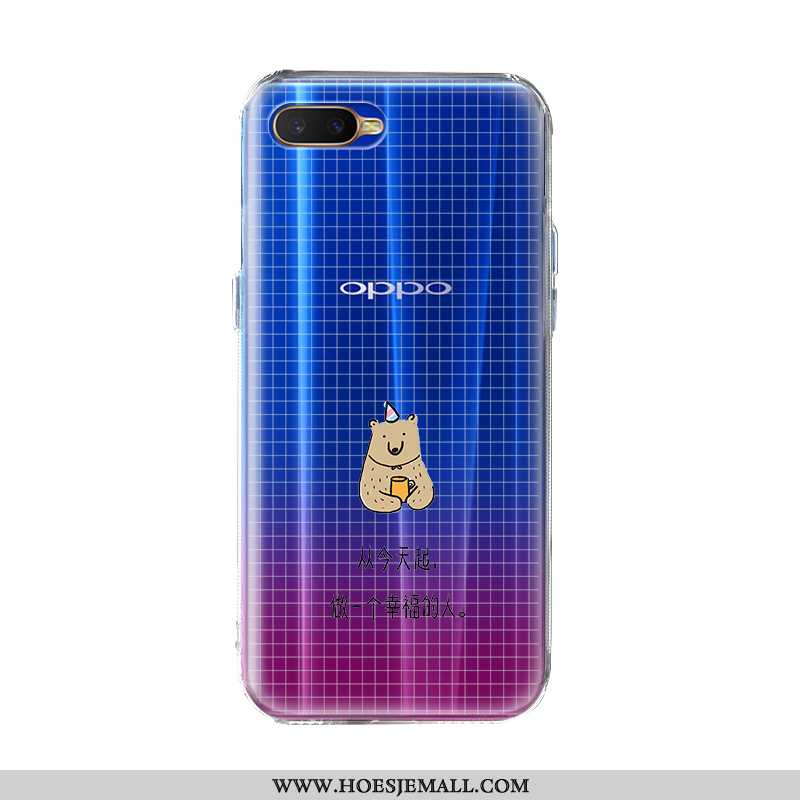 Hoes Oppo Ax7 Siliconen Bescherming Doorzichtig Persoonlijk Blauw Scheppend All Inclusive Blauwe