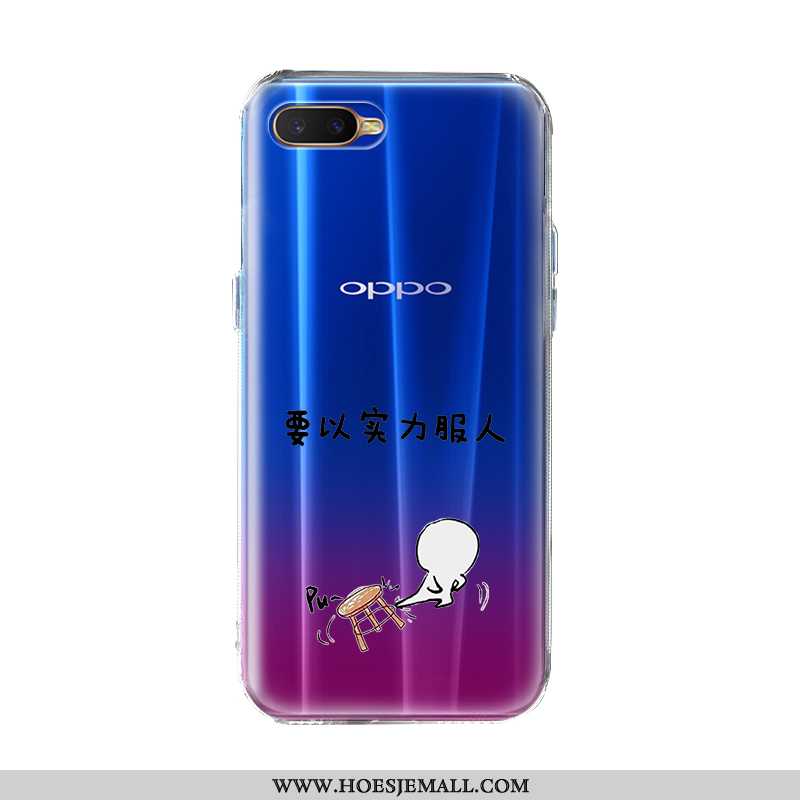 Hoes Oppo Ax7 Siliconen Bescherming Doorzichtig Persoonlijk Blauw Scheppend All Inclusive Blauwe