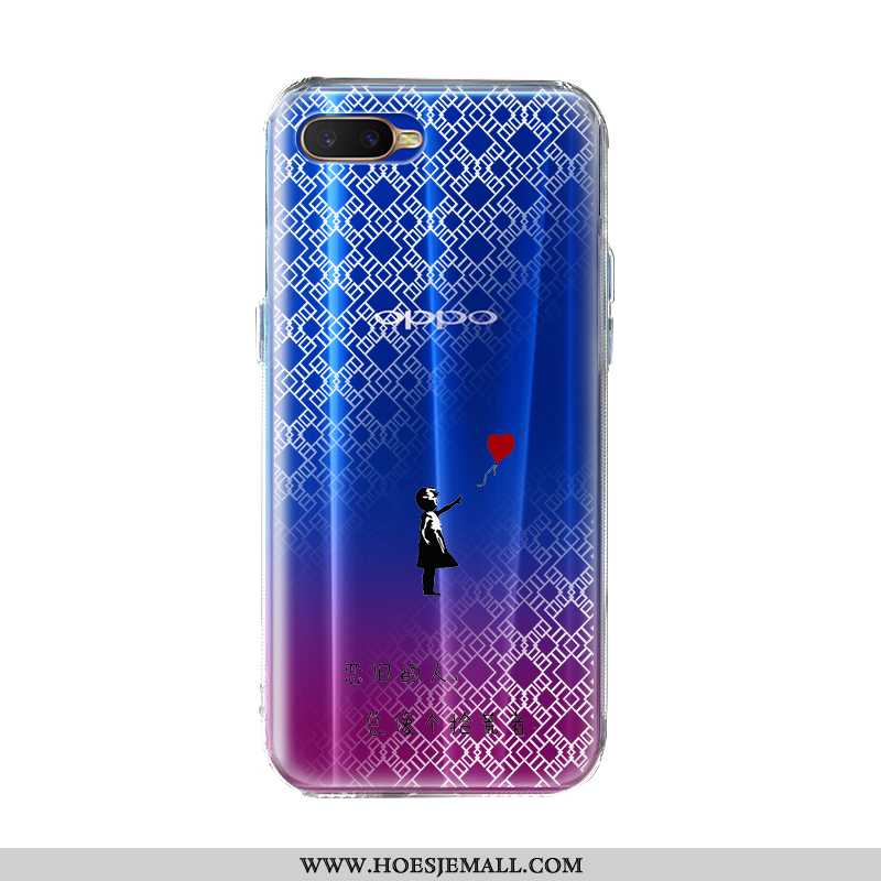 Hoes Oppo Ax7 Siliconen Bescherming Doorzichtig Persoonlijk Blauw Scheppend All Inclusive Blauwe