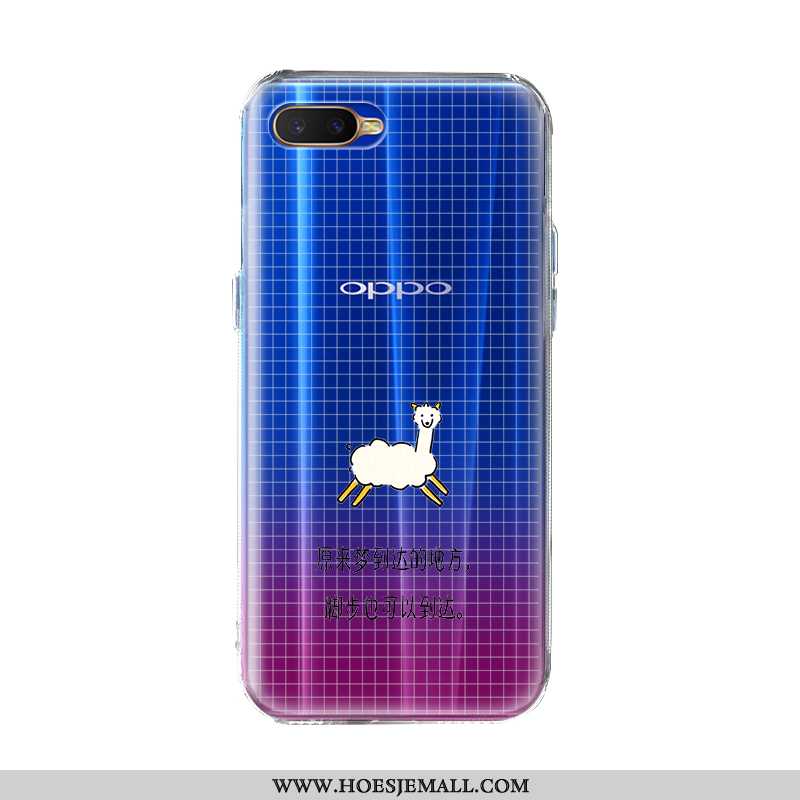 Hoes Oppo Ax7 Siliconen Bescherming Doorzichtig Persoonlijk Blauw Scheppend All Inclusive Blauwe