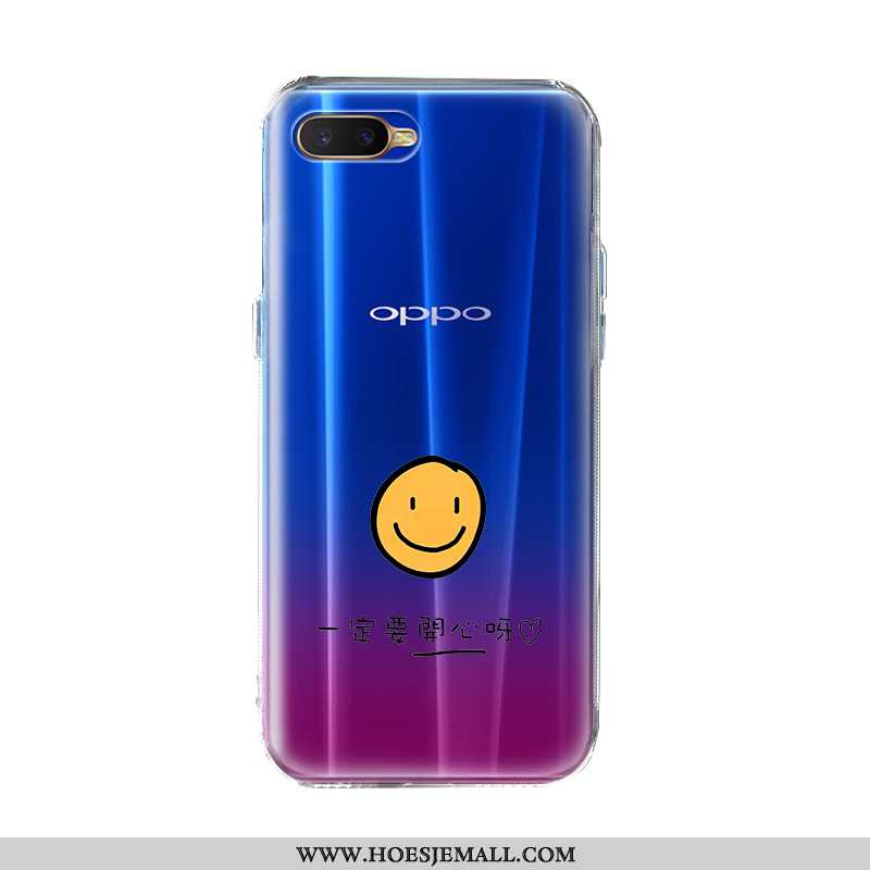 Hoes Oppo Ax7 Siliconen Bescherming Doorzichtig Persoonlijk Blauw Scheppend All Inclusive Blauwe