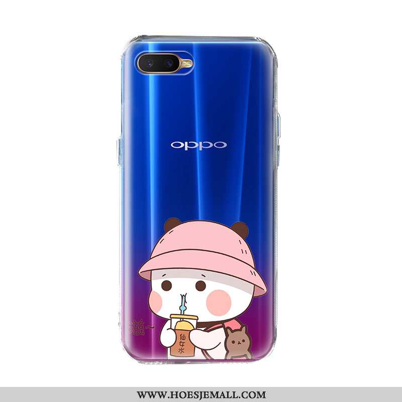 Hoes Oppo Ax7 Siliconen Bescherming Doorzichtig Persoonlijk Blauw Scheppend All Inclusive Blauwe