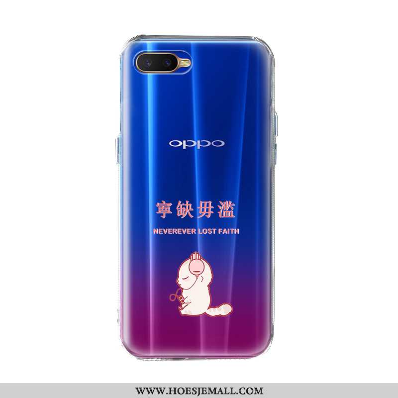 Hoes Oppo Ax7 Siliconen Bescherming Doorzichtig Persoonlijk Blauw Scheppend All Inclusive Blauwe