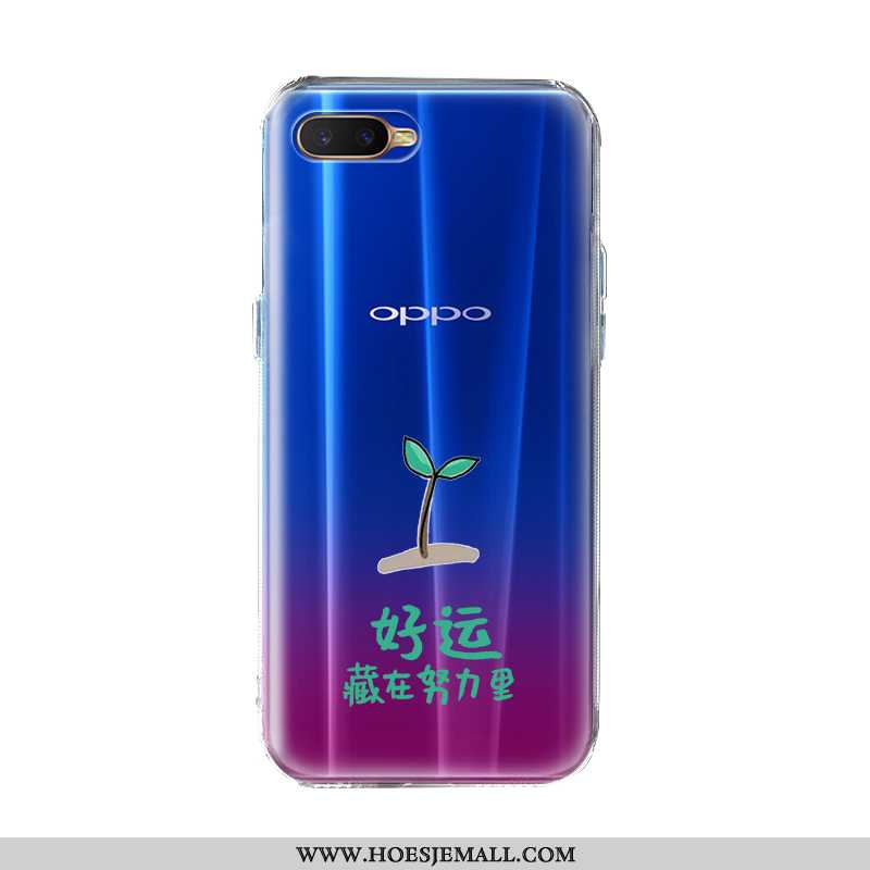 Hoes Oppo Ax7 Siliconen Bescherming Doorzichtig Persoonlijk Blauw Scheppend All Inclusive Blauwe