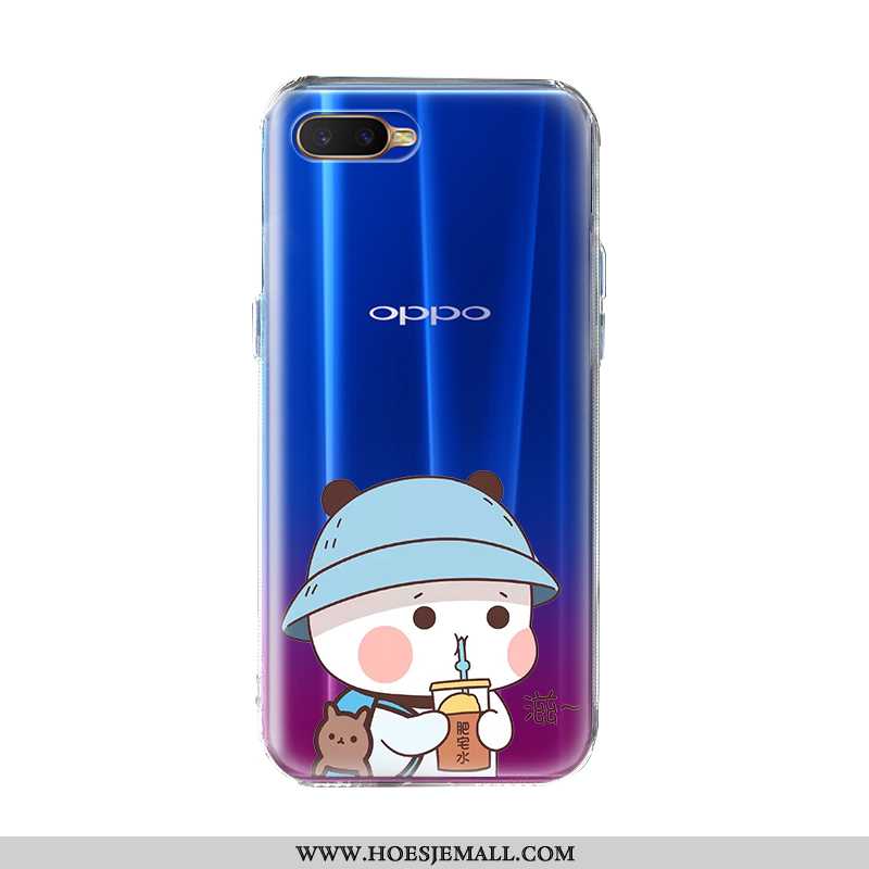 Hoes Oppo Ax7 Siliconen Bescherming Doorzichtig Persoonlijk Blauw Scheppend All Inclusive Blauwe