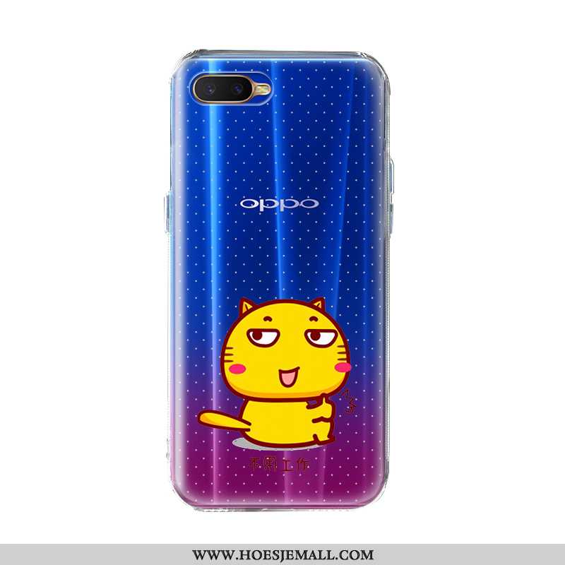 Hoes Oppo Ax7 Siliconen Bescherming Doorzichtig Persoonlijk Blauw Scheppend All Inclusive Blauwe