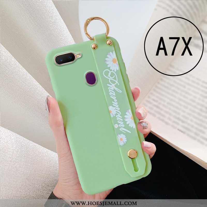 Hoes Oppo Ax7 Siliconen Dun Licht Net Red Hoesje Bloemen Groen