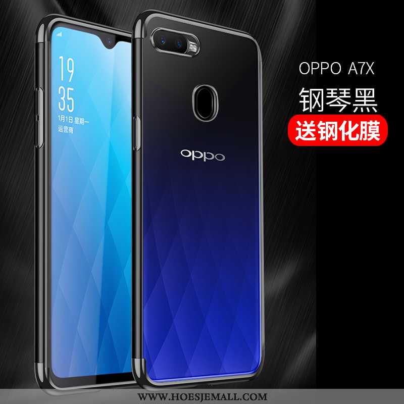 Hoesje Oppo Ax7 Doorzichtig Trend Mobiele Telefoon Blauw Siliconen Hoes Blauwe