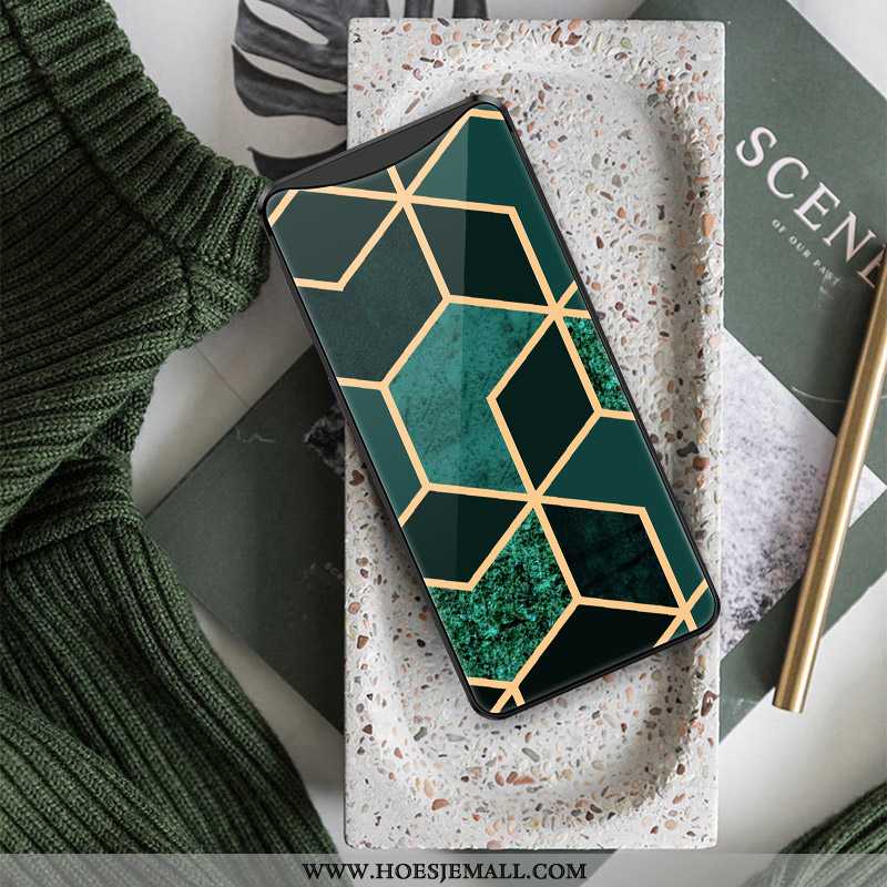Hoesje Oppo Find X Siliconen Glas Anti-fall Hanger All Inclusive Scheppend High End Groen