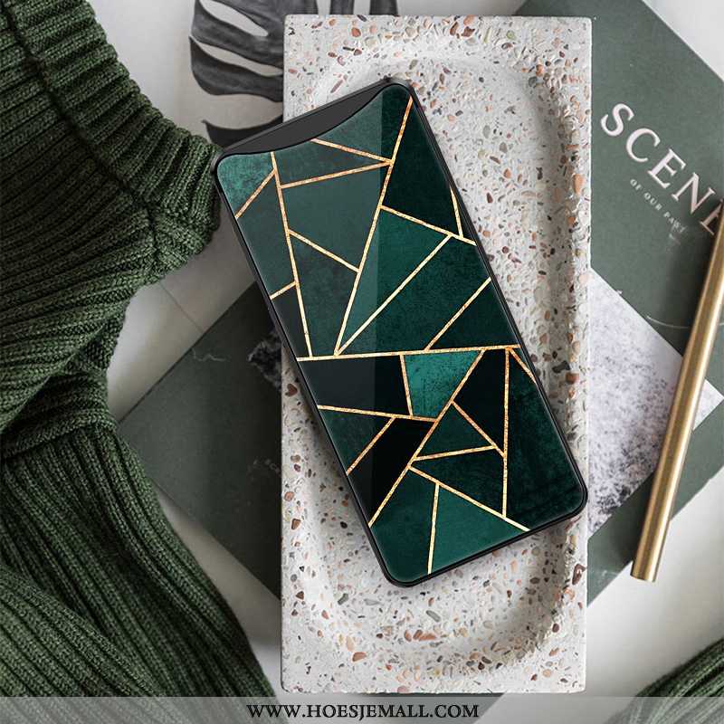 Hoesje Oppo Find X Siliconen Glas Anti-fall Hanger All Inclusive Scheppend High End Groen