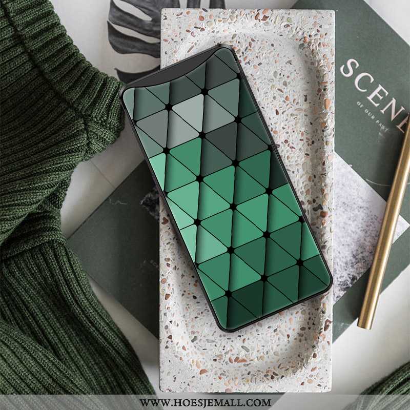 Hoesje Oppo Find X Siliconen Glas Anti-fall Hanger All Inclusive Scheppend High End Groen