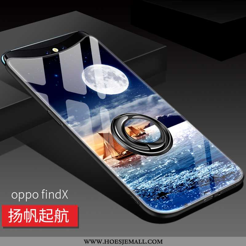 Hoesje Oppo Find X Zacht Siliconen Blauw Mobiele Telefoon All Inclusive Bescherming Blauwe