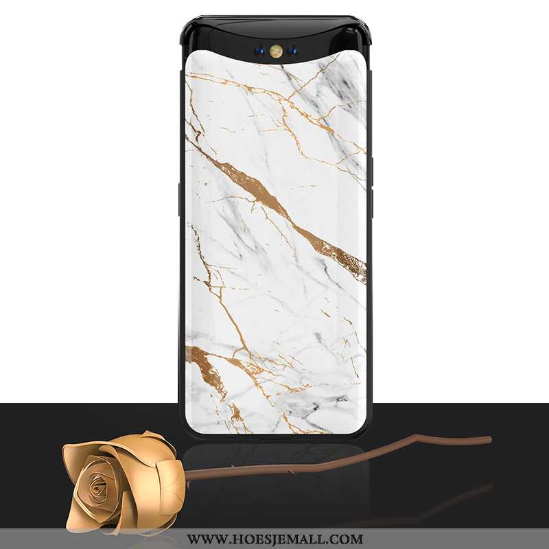 Hoesje Oppo Find X Dun Siliconen Glas Bescherming Super Mobiele Telefoon Beige