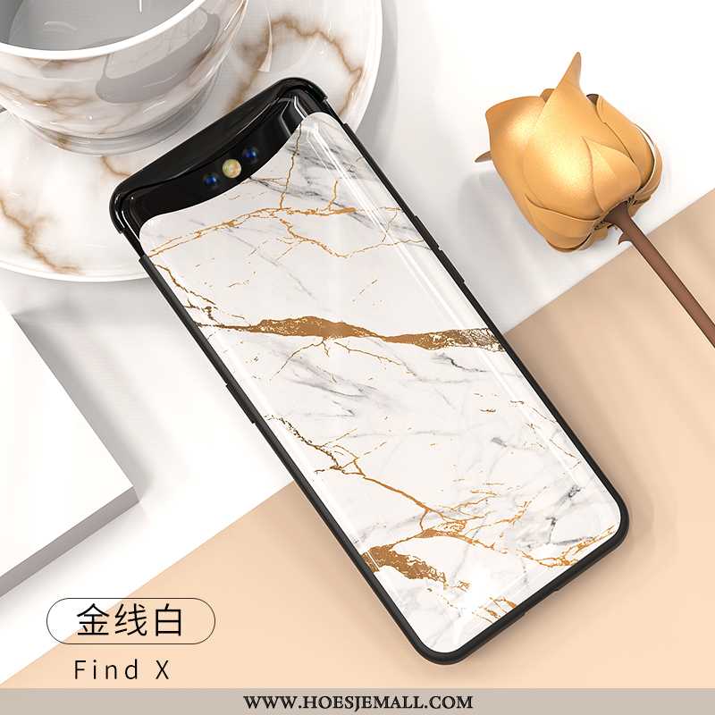 Hoesje Oppo Find X Dun Siliconen Glas Bescherming Super Mobiele Telefoon Beige