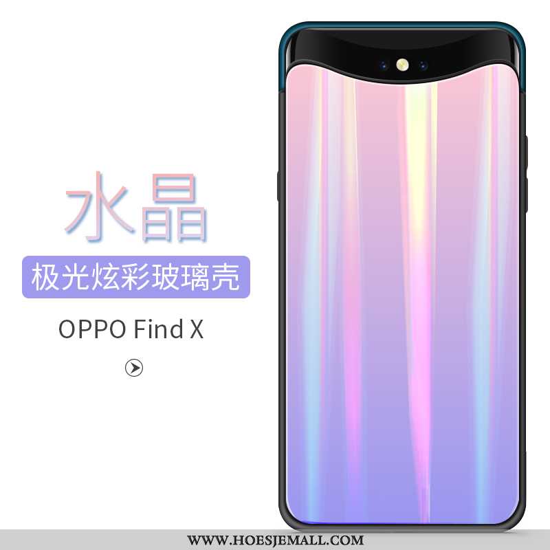 Hoes Oppo Find X Trend Glas Gemeenschappelijk Anti-fall Verloop Rood Hoesje