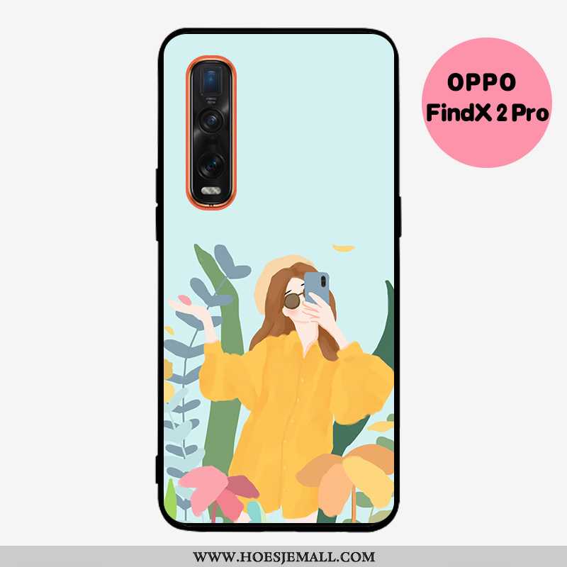 Hoesje Oppo Find X2 Pro Siliconen Schrobben Vers Wind Mobiele Telefoon Anti-fall Groen