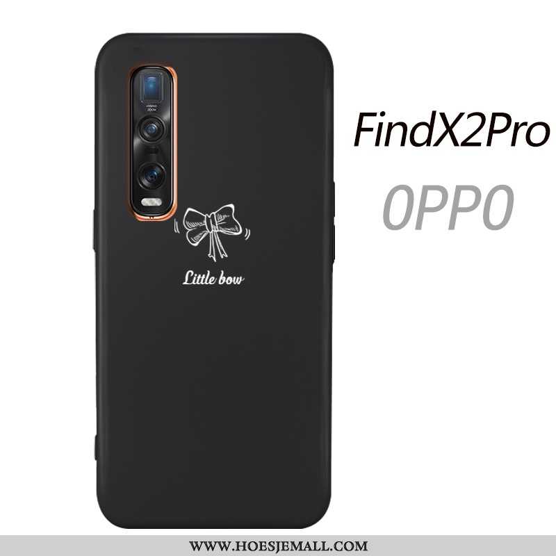 Hoesje Oppo Find X2 Pro Super Dun Eenvoudige Anti-fall Mobiele Telefoon Spotprent Zwarte