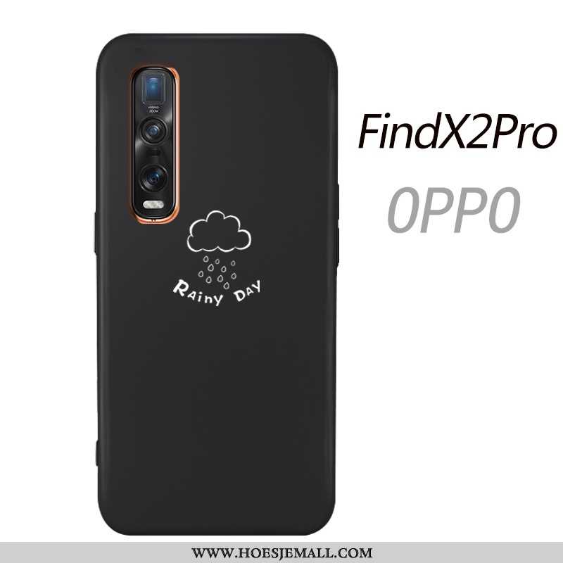 Hoesje Oppo Find X2 Pro Super Dun Eenvoudige Anti-fall Mobiele Telefoon Spotprent Zwarte