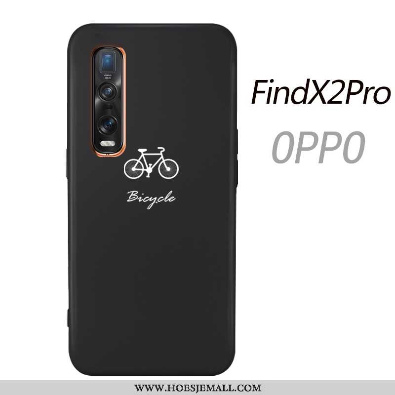 Hoesje Oppo Find X2 Pro Super Dun Eenvoudige Anti-fall Mobiele Telefoon Spotprent Zwarte