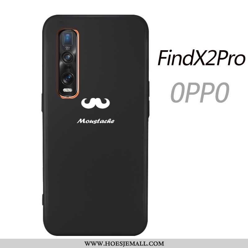 Hoesje Oppo Find X2 Pro Super Dun Eenvoudige Anti-fall Mobiele Telefoon Spotprent Zwarte