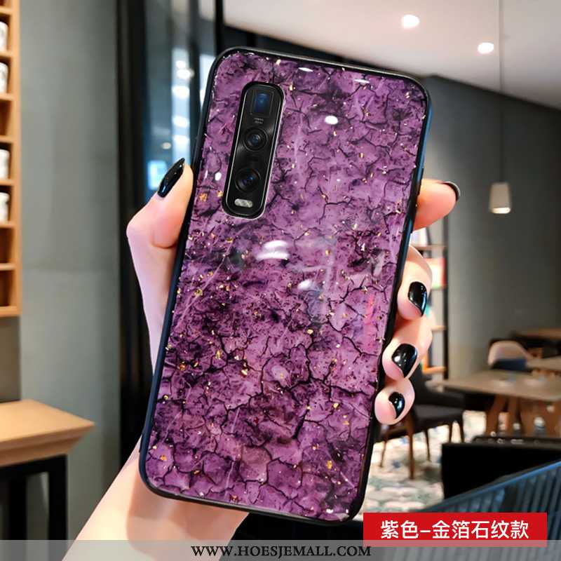 Hoesje Oppo Find X2 Pro Siliconen Bescherming Mobiele Telefoon Anti-fall Scheppend Purper