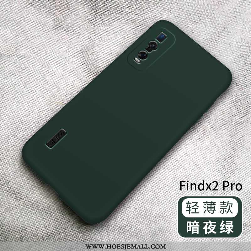 Hoesje Oppo Find X2 Pro Zacht Siliconen Hoes Anti-fall Bescherming Dun Effen Kleur Groen