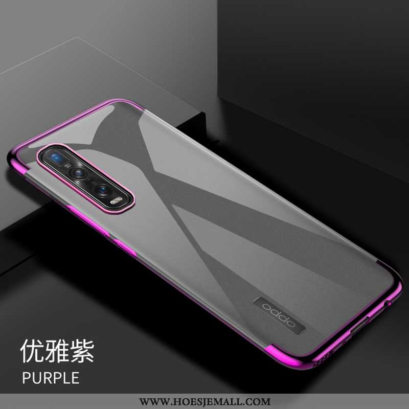 Hoes Oppo Find X2 Pro Doorzichtig Trend Anti-fall Mode Mobiele Telefoon Plating Purper