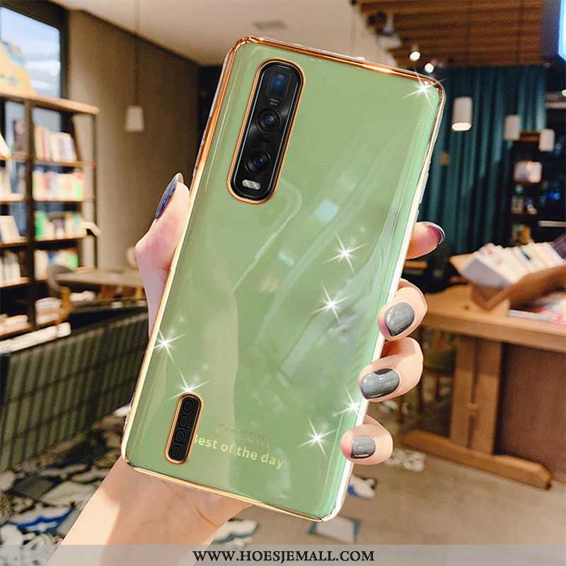 Hoesje Oppo Find X2 Pro Bescherming Luxe Koe Groen All Inclusive Mobiele Telefoon Plating