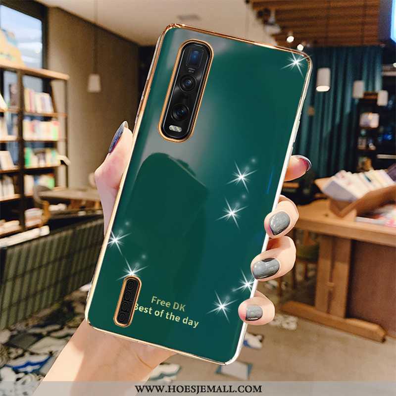 Hoesje Oppo Find X2 Pro Bescherming Luxe Koe Groen All Inclusive Mobiele Telefoon Plating