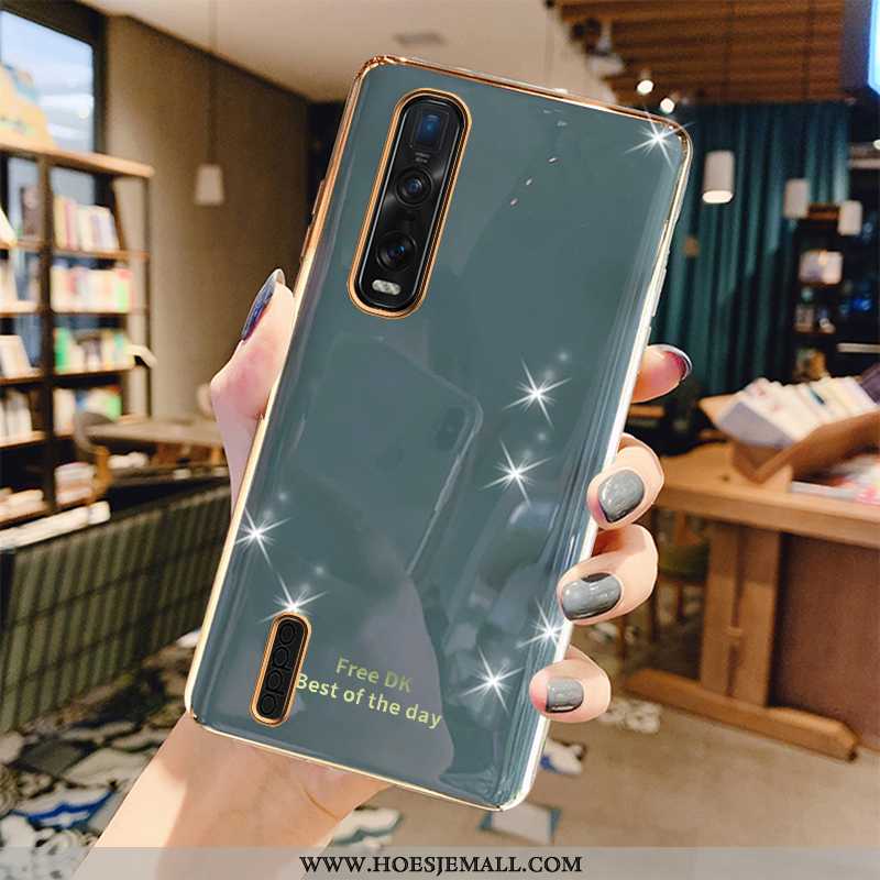 Hoesje Oppo Find X2 Pro Bescherming Luxe Koe Groen All Inclusive Mobiele Telefoon Plating