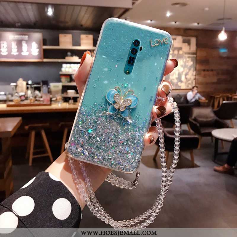 Hoesje Oppo Reno 10x Zoom Persoonlijk Zacht Hoes Vlinder Strass Wit Witte