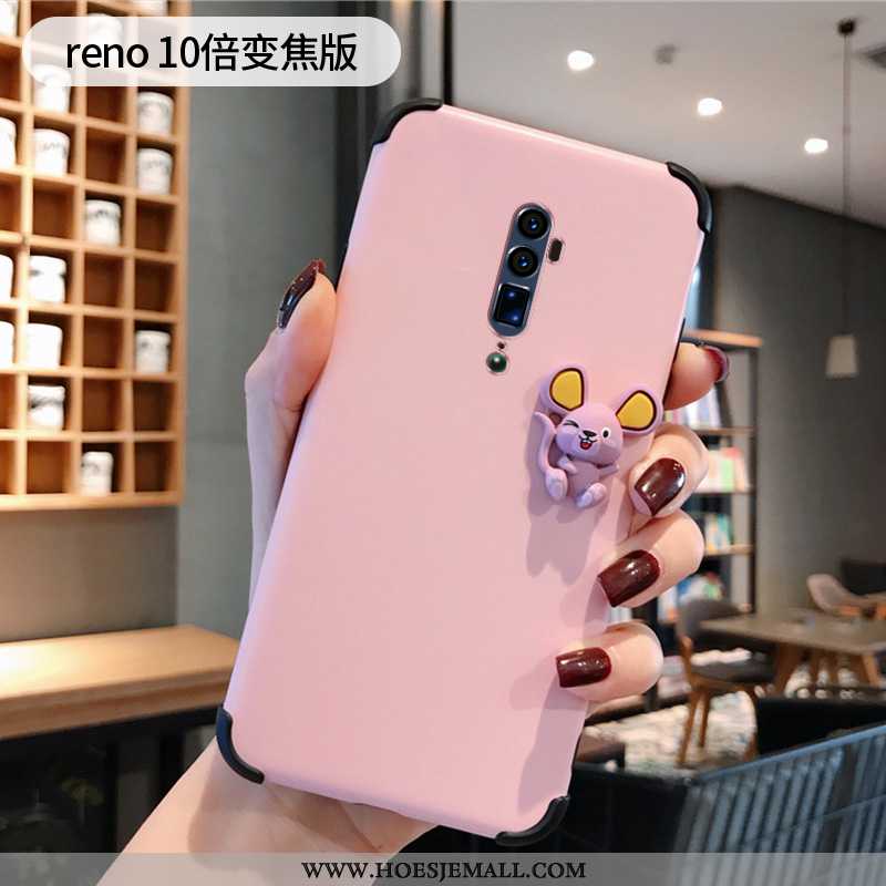 Hoesje Oppo Reno 10x Zoom Super Dun Schrobben Anti-fall Mobiele Telefoon Siliconen Spotprent Roze