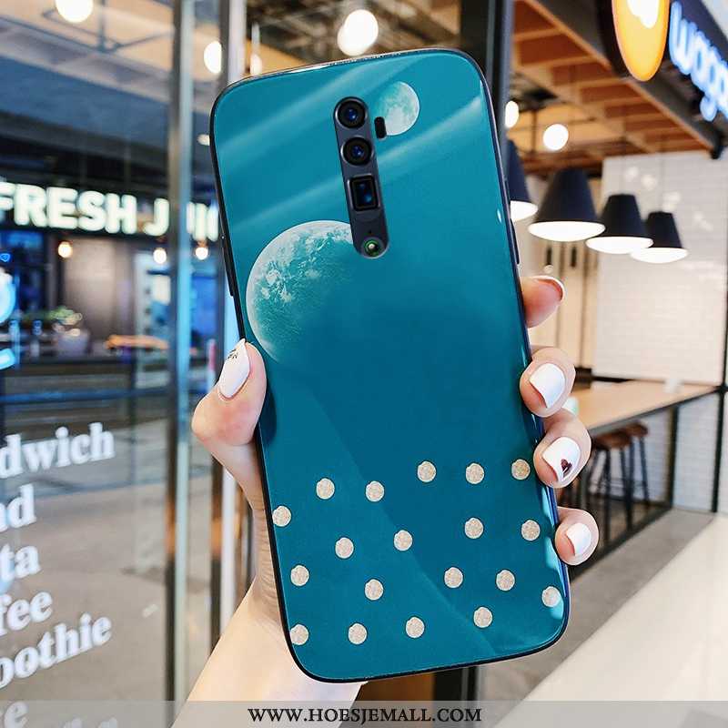 Hoesje Oppo Reno 10x Zoom Glas Persoonlijk Drijfzand Scheppend Mobiele Telefoon Net Red Blauwe