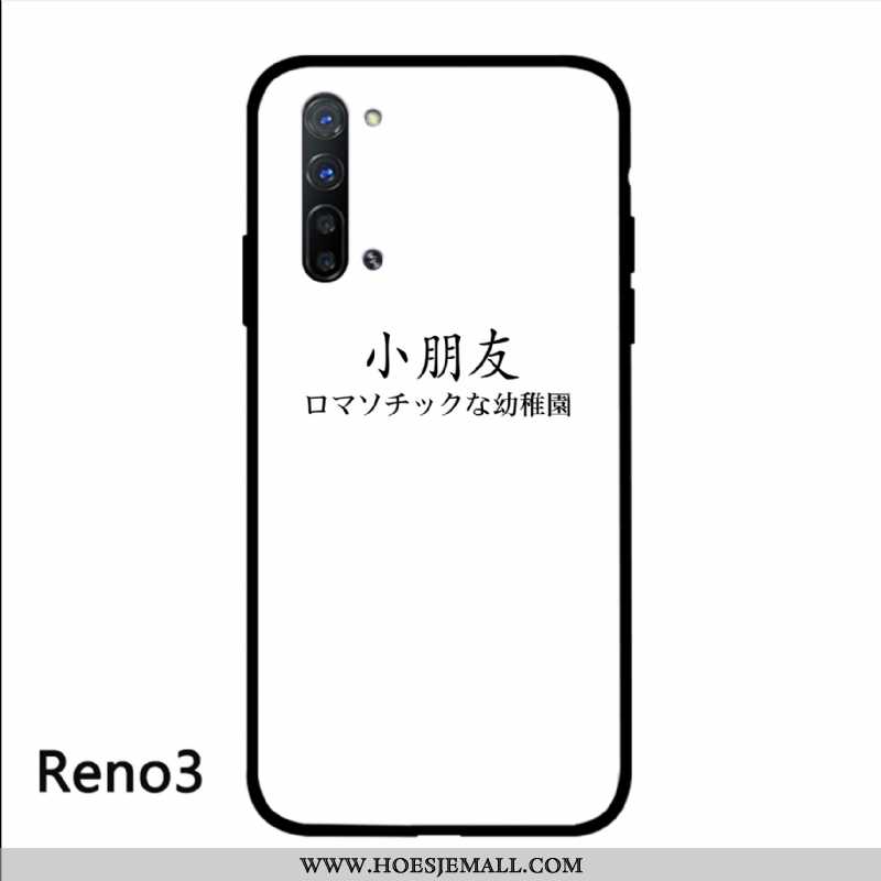 Hoes Oppo Reno 3 Bescherming Glas Net Red Persoonlijk Mini Lovers Zwarte