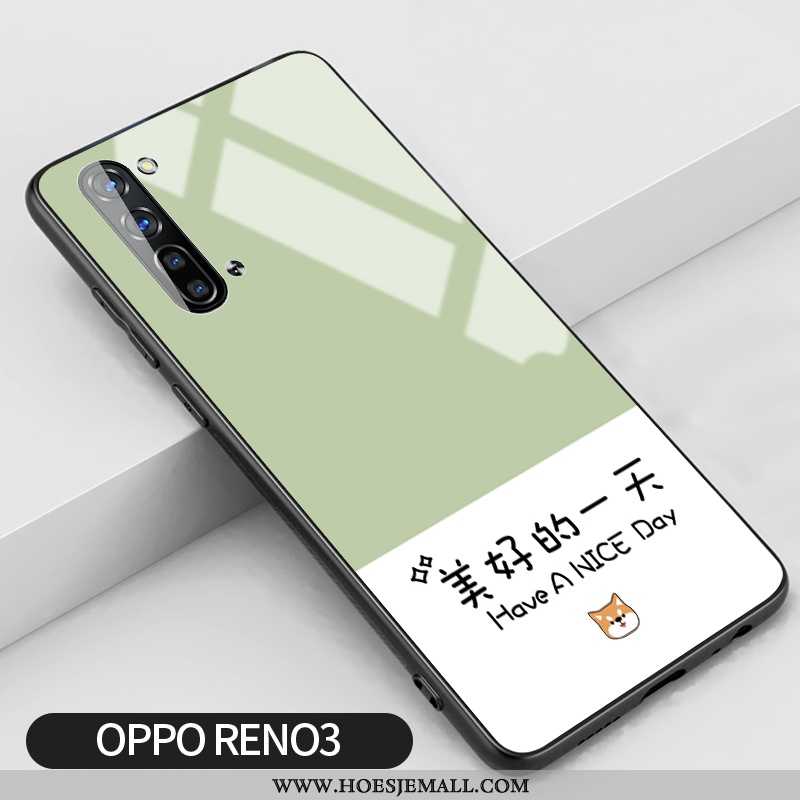 Hoesje Oppo Reno 3 Trend Siliconen Glas Bescherming Scheppend Vers Hoes Roze