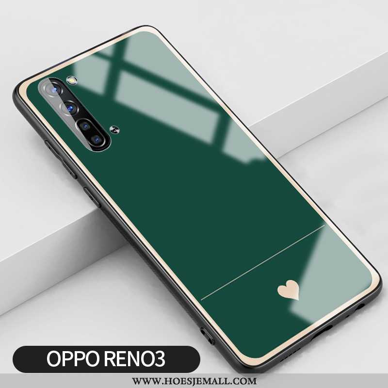 Hoes Oppo Reno 3 Glas Siliconen Bescherming Mini Lovers Licht Grijs