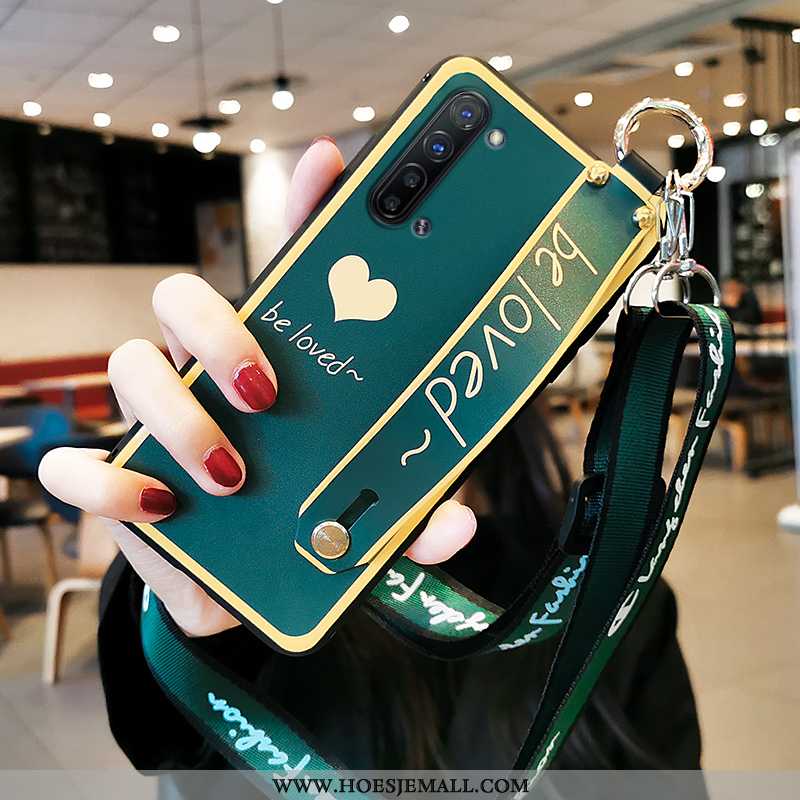 Hoesje Oppo Reno 3 Bescherming Hanger Zacht Hoes Wind Trend Siliconen Groen