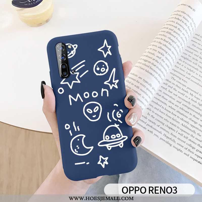 Hoesje Oppo Reno 3 Siliconen Bescherming Ster Persoonlijk Scheppend Mobiele Telefoon Groen