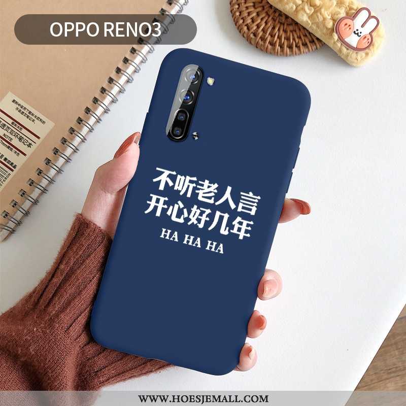 Hoesje Oppo Reno 3 Persoonlijk Scheppend Blauw Bescherming Net Red Mobiele Telefoon Hoes Blauwe