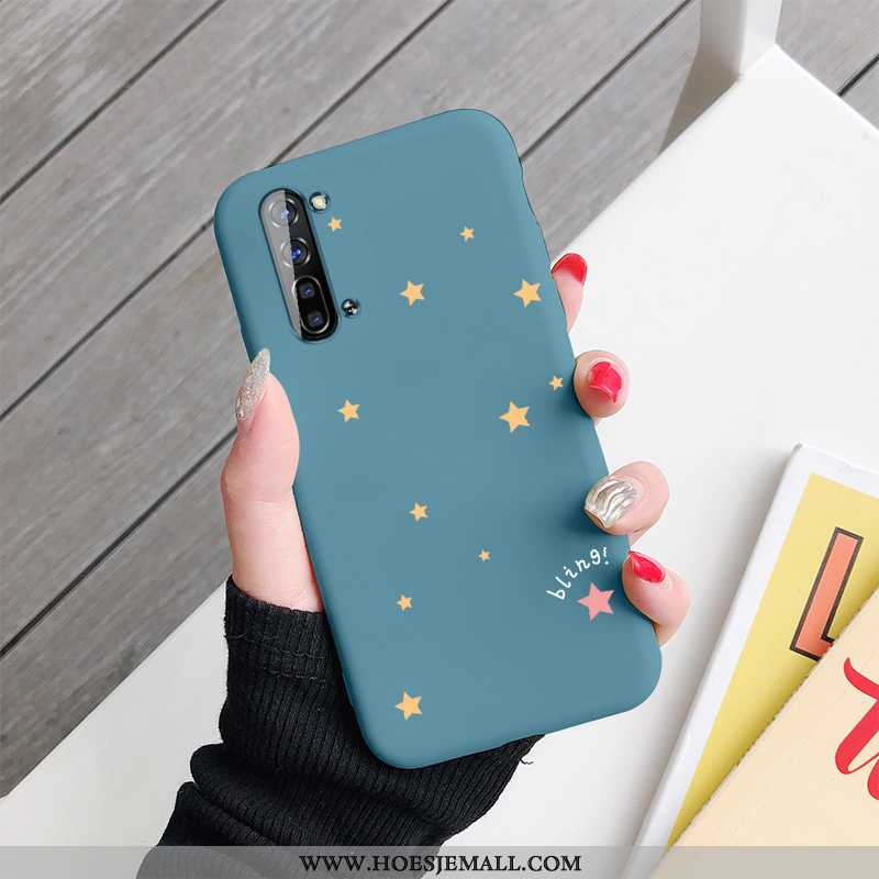 Hoes Oppo Reno 3 Bescherming Scheppend Anti-fall Siliconen All Inclusive Eenvoudige Blauwe